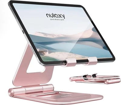 Dual Foldable Tablet Stand, Fully Adjustable Desktop Holder, Compatible with iPa
