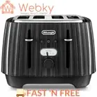 Delonghi Ballerina 4 Slice Bread Toaster Removable Crumb Tray, 1800W - Black NEW