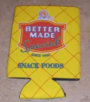 New BEER SODA POP CAN COOZIE COOLER Better Made Potato Chips DETROIT MICHIGAN