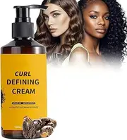 Curl-Defining Cream,Curl Styling Cream For Long Lasting Hydration, Frizz Control Rich In Castor Oil Enhances Curl Definition While Reducing Frizz Ideal For All Hair Types