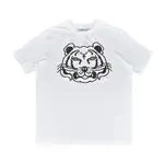 KENZO K-TIGER字母LOGO燙印黑白虎頭設計純棉短袖T恤(男款/白)