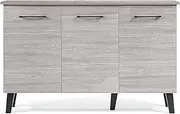 GDFStudio Emilia Side Board Cabinet | Scandinavian, Danish, Mid Century Modern Design | Perfect for Entryway, Dining or Living Room | Grey Oak in Color