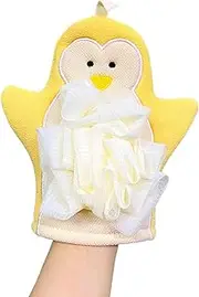 Scrub Mitt - Penguin Shape Washing Gloves for Body | Shower Puff, Bathing Accessories, Loofah Sponge, Rich Foaming Towel for Men Women Kids Families