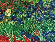 DIAMOND DOTZ DD10 Intermediate Kit, Irises (Van Gogh) Cameo, 42 x 52cm
