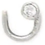 [JewelryWeb] 14ct White Gold Round CZ Simulated Diamond Body Piercing Jewelry Nose Screw