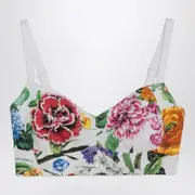 [Dolce & Gabbana] Floral Print Bralette Top 42 IT Multicolor
