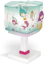 Dalber Children's Table Lamp Bedside Lamp Mermaids Children's Room Bedside Lamp Turquoise