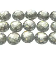 100 Clear Acrylic Flatback Rhinestone Faceted Round Gems 12mm No Hole