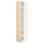 METOD high cabinet with shelves, white/Askersund light ash effect, 40x60x200 cm