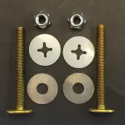 BP3472-2G, TOILET SEAT KET, SET OF 1/4''x2-1/4'' BRASS CL BOLT, NUTS & 4 WASHERS