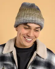 [Jacks] Jacks Men's Elevation Two Way Beanie Hat in Grey/Navy/Tan One Size Grey/Navy/Tan