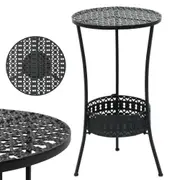 Patio Bistro Garden Table Round Metal Outdoor Furniture Dining Balcony Black