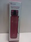 Water Bottle with Time Marker& Fruit Strainer, 1L Bottle with Carrying Strape