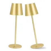 2 Pack Cordless Table Lamp, 5000mAh Portable Rechargeable LED Desk Lamp (Gold)