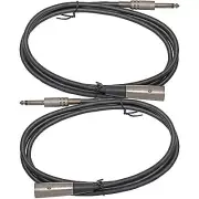 2 QTY Pack 6 FT foot XLR 3 Pin MALE to 1/4" MONO mic MICROPHONE Shielded Cable