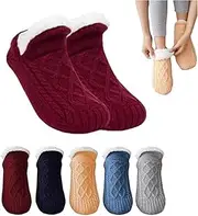 [DENERASS] Truecups Fleece Socks, Admissioni Indoor Non-Slip Thermal Socks, Fleece-Lined Non-Slip Thermal Slippers Socks