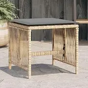 Garden Stools with Cushions 4 pcs Mix Beige 41x41x36 cm Poly Rattan,Outdoor Rattan Garden Stools with Comfortable Cushions for Patio and Garden Use