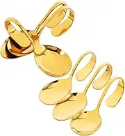 GREENADSCAPE 6pcs Stainless Steel Curved Handle Spoons Multipurpose Appetizer Utensils for Buffets Seafood Sushi Serving Creative Design for Home Restaurant Dining