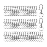 50pcs Swivel Snap Hooks Premium Metal Silver Lobster Claw Trigger Clasps for ...