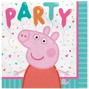Peppa Pig Birthday Beverage Napkins 16 Pack