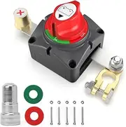 DEPOTA Battery Disconnect Switch 12V 24V 48V Waterproof Top Post Battery Cut Off Kill Switch Master for Car Truck RV Boat Marine ATV UTV Trailer Camper Vehicles Heavy Duty Power Shut Off