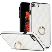 For iPhone SE (2020)/SE (2022)/7/8 4.7 inch Cover Imprinted Rhombus Grid Rotation Ring Phone Case