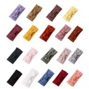 Baby Bowknot Headband Knitted Bows Turban Elastic Hair Band Headwrap Gift