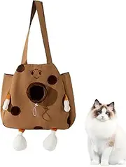 Pet Carrier for Cat, Soft-Sided Cat Carrier, Cute Flexible Drawstring Soft Puppy Sling Pouch Escape Proof Ventilated for Public Transportation