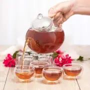 Moss & Stone 6 PCS 27OZ Tea Kettle Infuser Borosilicate Glass Teapot W/ Strainer