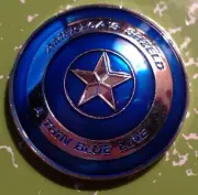 AMERICA'S SHIELD - A THIN BLUE LINE - BLUE LIVES MATTER COLORIZED SHIELD-SHAPED