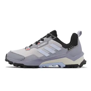 adidas 登山鞋 Terrex AX4 GTX 灰 藍 Gore-Tex 愛迪達 防水 女鞋 ACS HQ1052