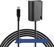 Camaisa Braided Cable Type-C to DMW-DCC12/DMW-DCC17 DC Coupler BLF19 BLF19E /DMW-BLK22 Dummy Battery for Panasonic Lumix DMC GH3 GH4 GH3K GH4K GH5 G9 DC-S5K S5GK