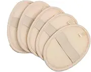 QNA 5 Packs Exfoliating Loofah Sponge Pads,100% Natural Luffa and Terry Cloth Materials, Loofa Sponge Scrubber Body Glove Close Skin for Men and Women, Perfect for Bath Spa and Shower (5 pack)
