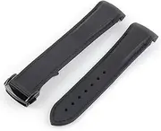 [ALMVIS] 20mm 21mm 22mm Curved End Silicone Rubber Watch Band Fit for Pagani Watch Fit for Huawei Fit for GT2 Magic Watch 2 Fit for Honor Fit for Samsung Galaxy Watch S3 S4(Black Black 2)