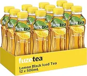 Fuze Iced Tea Lemon Flavoured Black Multipack Bottles 12 x 500mL