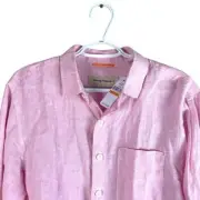 NEW Tommy Bahama Easy Breezer Linen Shirt Mens Small Light Rose Pink L/S $110