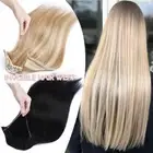 Wire In 100% Human Blonde Hair Extensions/Hairpiece Thick Link Weft Straight AU
