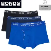 Bonds 3 Pack Mens Guyfront Trunks Briefs Boxer Short Comfy Blue Undies Underwear