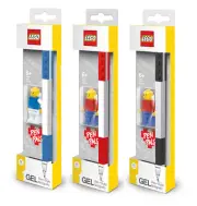 Lego 3-Piece Gel Pen Set with Lego Figure (Blue, Red, Black) Ballpoint Pen