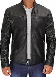 Decrum Leather Jacket Men - Casual Real Lambskin Leather Jackets for Men