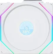 Lian Li UNI Fan TL - LCD Wireless 120 - Single Pack (Reverse Blade) - 2.4 GHz Wireless Signal Control - Infinity Mirror Design - LCD Display - Controller NOT Included & Required - White (12RTLLCD1W1W)