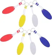 Healifty 8pcs Oval Floating Keychain for Fishing and Surfing Unique Commemorative Key Floats and Convenient Key Ring Collection