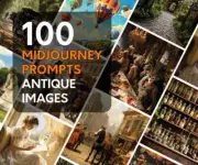 100 Antique MIdjourney Prompts, Midjourney Vintage Design, AI Generated Design