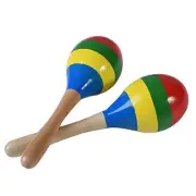 Maracas Hand Percussion Rattles, Wooden Rumba Shaker Musical Instrument for