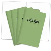 Field Notebook/Journal - 5"x8" - Green Cover - Dot Grid Book - Pack of 4