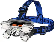 EZONEDEAL 4 LED Headlamp, Waterproof USB Rechargeable Head Light Portable Headlight Torch, Waterproof Headlight, Head Flashlight for Outdoor Running Hunting Fishing Hiking Camping Gear