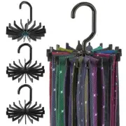 3x 360° Adjustable Neck Tie Rack Hanger Organizer Scarf Belt Hook Storage Holder