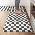 Kitchen Mats Cushioned Anti Fatigue, Black and White Farmhouse Plaid Kitchen ...