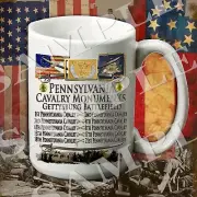Pennsylvania Cavalry Monuments Gettysburg 15-ounce Civil War themed coffee mug