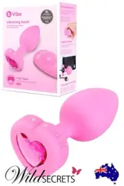 NEW B-Vibe Pink Heart 3.85 inch Small Vibrating Butt Plug, Sex Toy, Wild Secrets